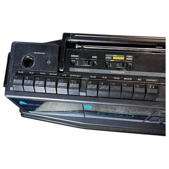 Vtg Magnavox D8300 AM FM Stereo Boombox Radio Dual Cassette Works Sounds Great! - Picture 15 of 16